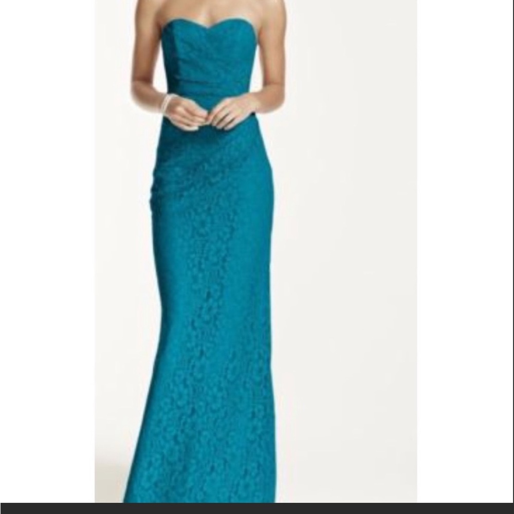 David’s bridal bridesmaid oasis blue